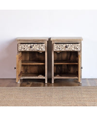 Indian Hand Carved Solid Wooden Bedside Table Indian Hand Carved Solid Wooden Bedside Table