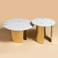 Luxe Slate Centre Table for Living Room - Set of 2 (Stainless Steel) Luxe Slate Centre Table for Living Room - Set of 2 (Stainless Steel)