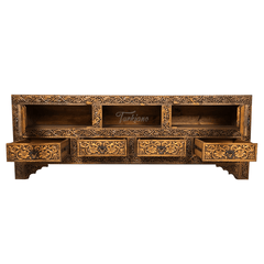 Indian Hand Carved Solid Wooden TV Unit 04 Indian Hand Carved Solid Wooden TV Unit 04