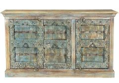 Vintage 3-Door Sideboard in Scrap Wood, India Brocante Vintage 3-Door Sideboard in Scrap Wood, India Brocante