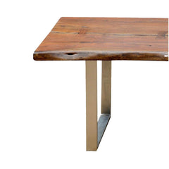 Live Edge Solid Wood & Iron Legs Rustic Farmhouse Large Dining Table Live Edge Solid Wood & Iron Legs Rustic Farmhouse Large Dining Table