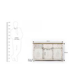 The Attic Texas Solid Wood Sideboard White The Attic Texas Solid Wood Sideboard White