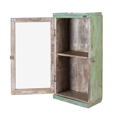 Indian Hand Carved Glass Door Solid Wood Small Cabinet D22 Indian Hand Carved Glass Door Solid Wood Small Cabinet D22