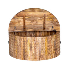 Hand Carved Solid Wood Round Coffee Table With Storage C1 Hand Carved Solid Wood Round Coffee Table With Storage C1