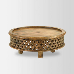Heritage Heirlooms Solid Mango Wood Carved Bristol Coffee Table Heritage Heirlooms Solid Mango Wood Carved Bristol Coffee Table