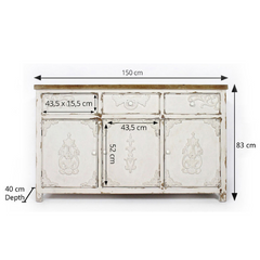 The Attic Texas Solid Wood Sideboard White The Attic Texas Solid Wood Sideboard White