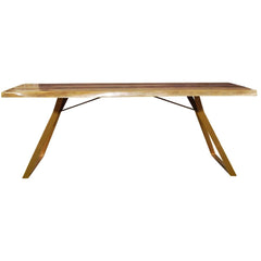 Live Edge Contemporary Solid Wood & Iron Dining Table Natural Live Edge Contemporary Solid Wood & Iron Dining Table Natural