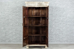 Antique Indian Hand Mughal Carved Solid Wooden Cabinet 2 Door Whitewash 100x43x190cm A009 Antique Indian Hand Mughal Carved Solid Wooden Cabinet 2 Door Whitewash 100x43x190cm A009
