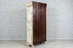 Antique Indian Hand Mughal Carved Solid Wooden Cabinet 2 Door Whitewash 100x43x190cm A009 Antique Indian Hand Mughal Carved Solid Wooden Cabinet 2 Door Whitewash 100x43x190cm A009