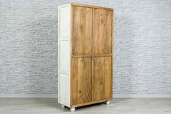 Antique Indian Hand Mughal Carved Solid Wooden Cabinet 2 Door Whitewash 100x43x190cm A009 Antique Indian Hand Mughal Carved Solid Wooden Cabinet 2 Door Whitewash 100x43x190cm A009