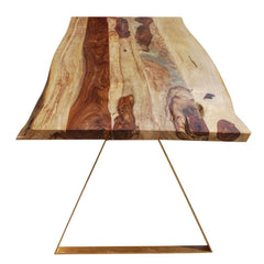 Live Edge Contemporary Solid Wood & Iron Dining Table Natural Live Edge Contemporary Solid Wood & Iron Dining Table Natural