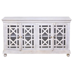 French Arched Hand Carved Wooden Buffet Sideboard White French Arched Hand Carved Wooden Buffet Sideboard White