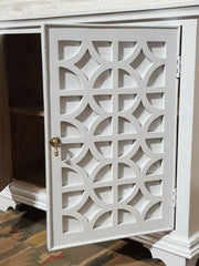 French Arched Hand Carved Solid Wood Buffet Sideboard White French Arched Hand Carved Solid Wood Buffet Sideboard White