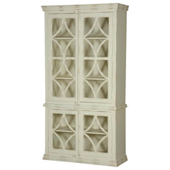 French Arched Diamonds Solid Mango Wood Display Cabinet Armoire With Shelves French Arched Diamonds Solid Mango Wood Display Cabinet Armoire With Shelves