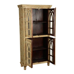 French Arched Indian Mango Wood Wardrobe Cabinet French Arched Indian Mango Wood Wardrobe Cabinet