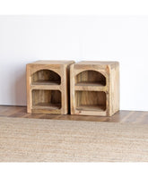 The Gileteen Handmade Solid Mango Wood Bedside Table