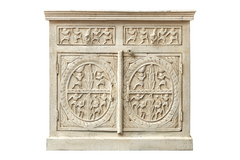 Antique Indian Floral Hand Carved Solid Wooden Cabinet 90x40x90cm A0117  -   Antique Indian Floral Hand Carved Solid Wooden Cabinet 90x40x90cm A0117  -