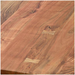 Industrial Solid Wood & Iron Base Live Edge Dining Table Natural Industrial Solid Wood & Iron Base Live Edge Dining Table Natural