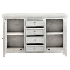 French Arched Hand Carved Mirrored Sideboard With 4 Drawers and 2 Doors White French Arched Hand Carved Mirrored Sideboard With 4 Drawers and 2 Doors White