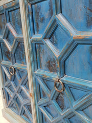 French Arched Hand carved Doors Buffet Sideboard Turquoise 107x45x103cm French Arched Hand carved Doors Buffet Sideboard Turquoise 107x45x103cm