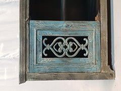 Indian Antiques Hand carved two Door Cabinet Sideboard Turquoise 117x48x92cm Indian Antiques Hand carved two Door Cabinet Sideboard Turquoise 117x48x92cm