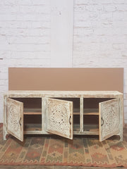 MADE TO ORDER French Arched Hand Carved Wooden Buffet Sideboard White Wash 200x40x80cm MADE TO ORDER French Arched Hand Carved Wooden Buffet Sideboard White Wash 200x40x80cm