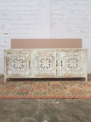 MADE TO ORDER French Arched Hand Carved Wooden Buffet Sideboard White Wash 200x40x80cm MADE TO ORDER French Arched Hand Carved Wooden Buffet Sideboard White Wash 200x40x80cm