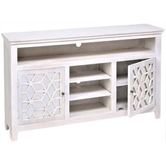 French Arched Hand Carved Indian Solid Wood Tv Unit Cabinet White French Arched Hand Carved Indian Solid Wood Tv Unit Cabinet White