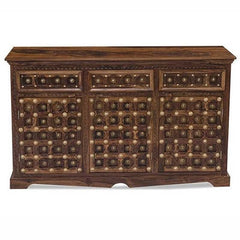 Mogra Antique Brass Work Solid Wood Brass Sideboard C Mogra Antique Brass Work Solid Wood Brass Sideboard C