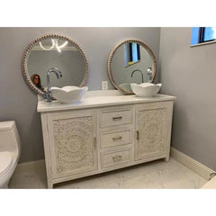 Indian Handmade Solid Wood Carved Sideboard Indian Handmade Solid Wood Carved Sideboard