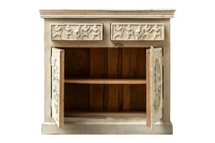 Antique Indian Floral Hand Carved Solid Wooden Cabinet 90x40x90cm A0117  -   Antique Indian Floral Hand Carved Solid Wooden Cabinet 90x40x90cm A0117  -