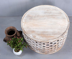 Bristol Indian Solid Mango Wood Round Coffee Table Bristol Indian Solid Mango Wood Round Coffee Table