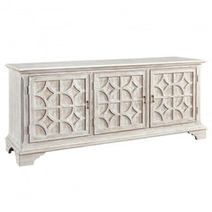French Arched Carved Diamond Doors Buffet Sideboard Whitewash 160x40x80cm French Arched Carved Diamond Doors Buffet Sideboard Whitewash 160x40x80cm