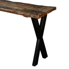 India Steamer Railroad Ties & Industrial Iron 56" Hall Console Table India Steamer Railroad Ties & Industrial Iron 56" Hall Console Table