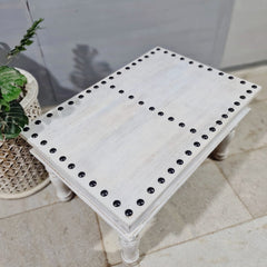 Antique Indian Reclaimed Hand Solid Wooden Rustic Coffee Table Whitewash 90x60x50cm Antique Indian Reclaimed Hand Solid Wooden Rustic Coffee Table Whitewash 90x60x50cm