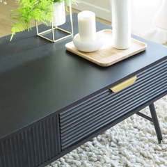 The Attic Solid Wood Modern Style Coffee Table Black The Attic Solid Wood Modern Style Coffee Table Black