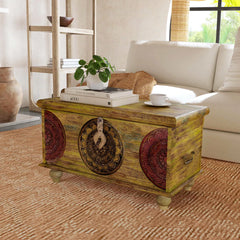 Hand Carved Solid Wood Coffee Table With Storage Chest B3 Hand Carved Solid Wood Coffee Table With Storage Chest B3