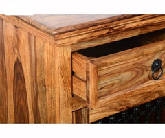 Indian Wooden Large Jali Sideboard With Doors & Drawers Natural Indian Wooden Large Jali Sideboard With Doors & Drawers Natural