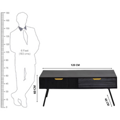 The Attic Solid Wood Modern Style Coffee Table Black The Attic Solid Wood Modern Style Coffee Table Black