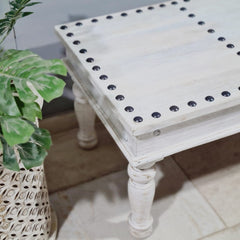 Antique Indian Reclaimed Hand Solid Wooden Rustic Coffee Table Whitewash 90x60x50cm Antique Indian Reclaimed Hand Solid Wooden Rustic Coffee Table Whitewash 90x60x50cm