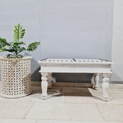 Antique Indian Reclaimed Hand Solid Wooden Rustic Coffee Table Whitewash 90x60x50cm Antique Indian Reclaimed Hand Solid Wooden Rustic Coffee Table Whitewash 90x60x50cm