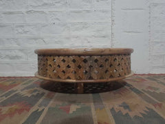 Bristol Wooden Carved Round Coffee Table Natural 80 x 80 x 30 cm Bristol Wooden Carved Round Coffee Table Natural 80 x 80 x 30 cm
