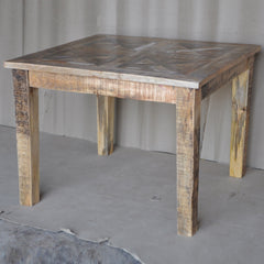 Corso Reclaimed & Mango Wood Square Dining Table 4-8 Seater Natural 90-100cm Corso Reclaimed & Mango Wood Square Dining Table 4-8 Seater Natural 90-100cm