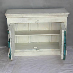Antique Indian Old Door Sideboard White Antique Indian Old Door Sideboard White