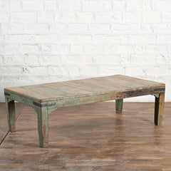 Reclaimed Wood Vintage Blue-Grey Shabby-Chic Coffee Table Reclaimed Wood Vintage Blue-Grey Shabby-Chic Coffee Table