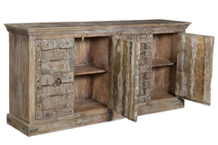 Antique Indian Old Door Solid Wooden Sideboard in Scrap Wood Antique Indian Old Door Solid Wooden Sideboard in Scrap Wood