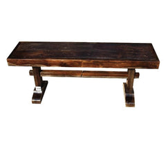 Boston Indian Solid Wood Rustic Dining Bench Chocolate Brown Boston Indian Solid Wood Rustic Dining Bench Chocolate Brown