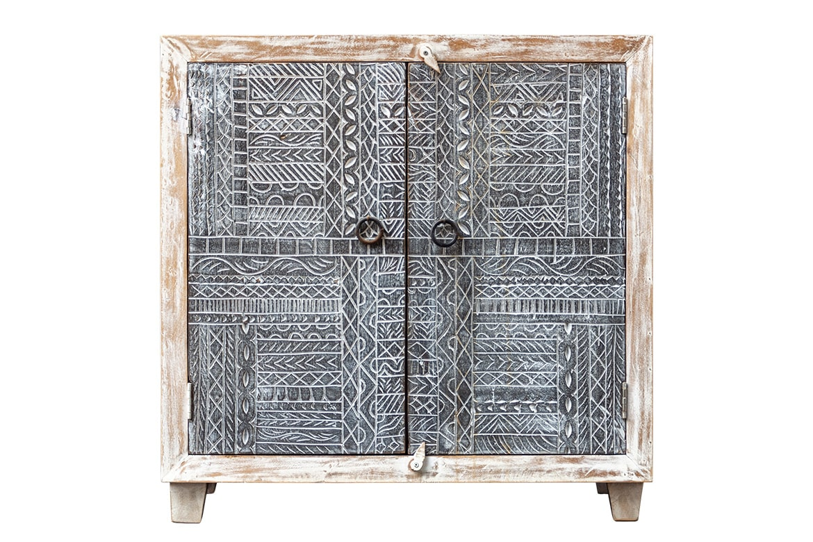 Antique Indian Floral Hand Carved Solid Wooden Vanity 90x40x90cm A0116  -   Antique Indian Floral Hand Carved Solid Wooden Vanity 90x40x90cm A0116  -