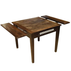 Boston Indian Wood Jali Dining Table With Extension Brown Boston Indian Wood Jali Dining Table With Extension Brown