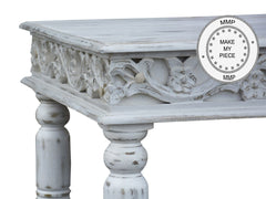 Mandala Indian Hand Carved Coffee Table White 120X75 Mandala Indian Hand Carved Coffee Table White 120X75